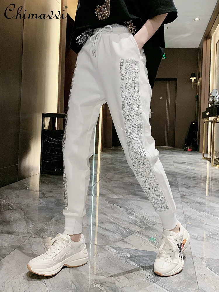 2022 Spring New Heavy Hot Drilling Sweatpants Fashion Korean Style Loose-Fit Slimming Ankle-Banded Casual Harem Pants for Women
2022 Spring New Heavy Hot Drilling Sweatpants Fashion Korean Style Loose-Fit Slimming Ankle-Banded Casual Harem Pants for Women