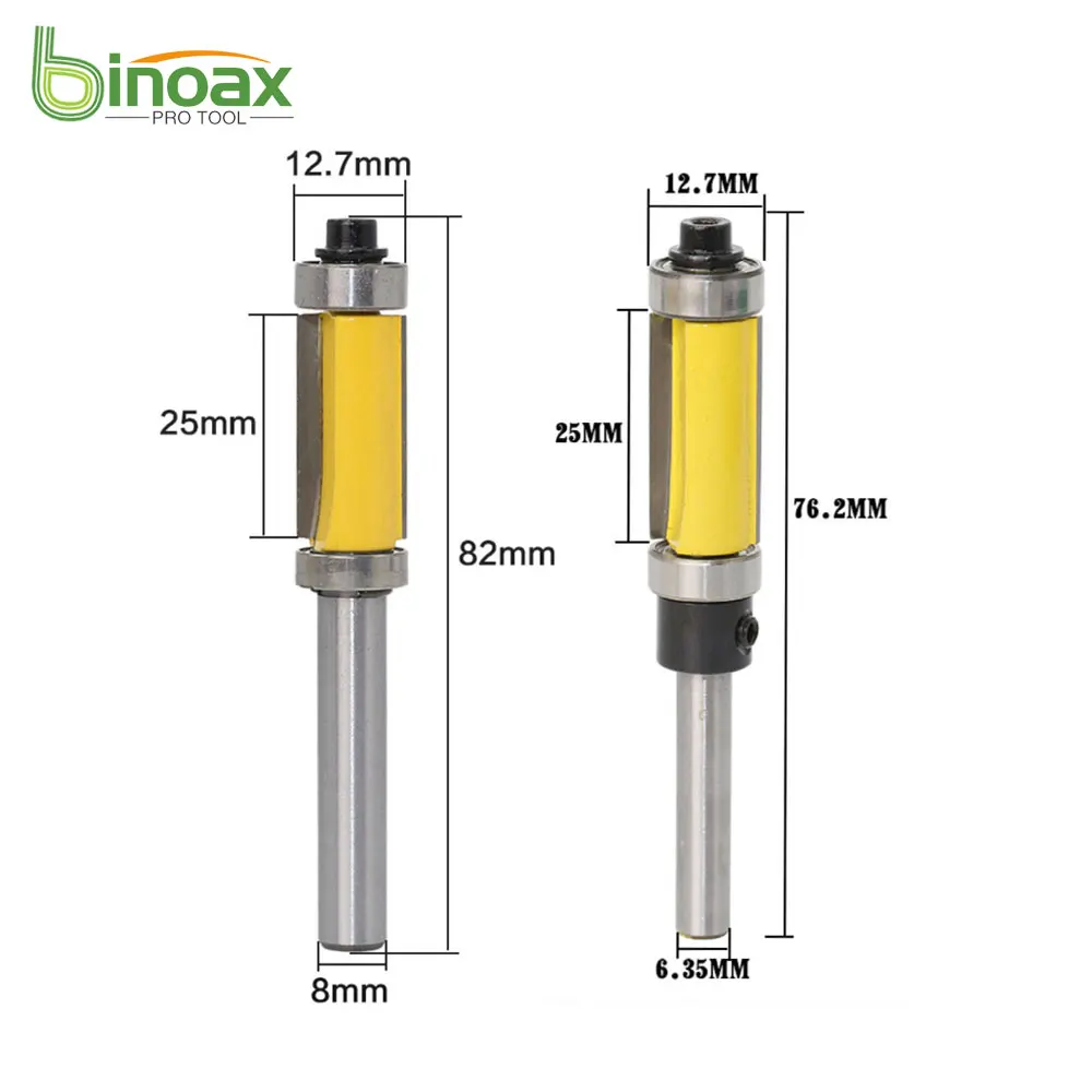 Binoax Pattern/Flush Trim Router Bit 1/2*25 Cutter Top & Bottom Bearing 6.35/8MM Shank
Binoax Pattern/Flush Trim Router Bit 1/2*25 Cutter Top & Bottom Bearing 6.35/8MM Shank