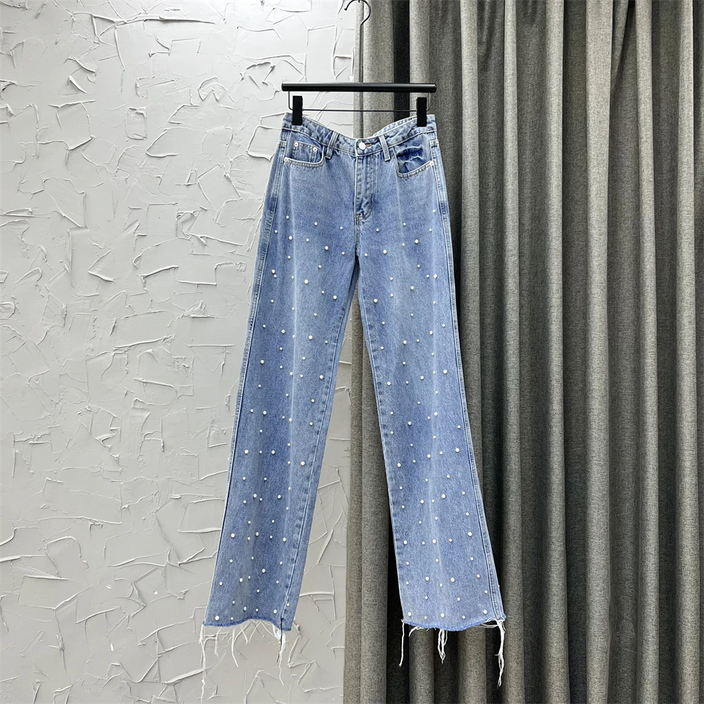 Washed Blue Loose Casual Denim Pants Women's Spring Korean High Waist Beaded Wide-Leg Jeans Girls Lady Jean Trousers Feminina
Washed Blue Loose Casual Denim Pants Women's Spring Korean High Waist Beaded Wide-Leg Jeans Girls Lady Jean Trousers Feminina