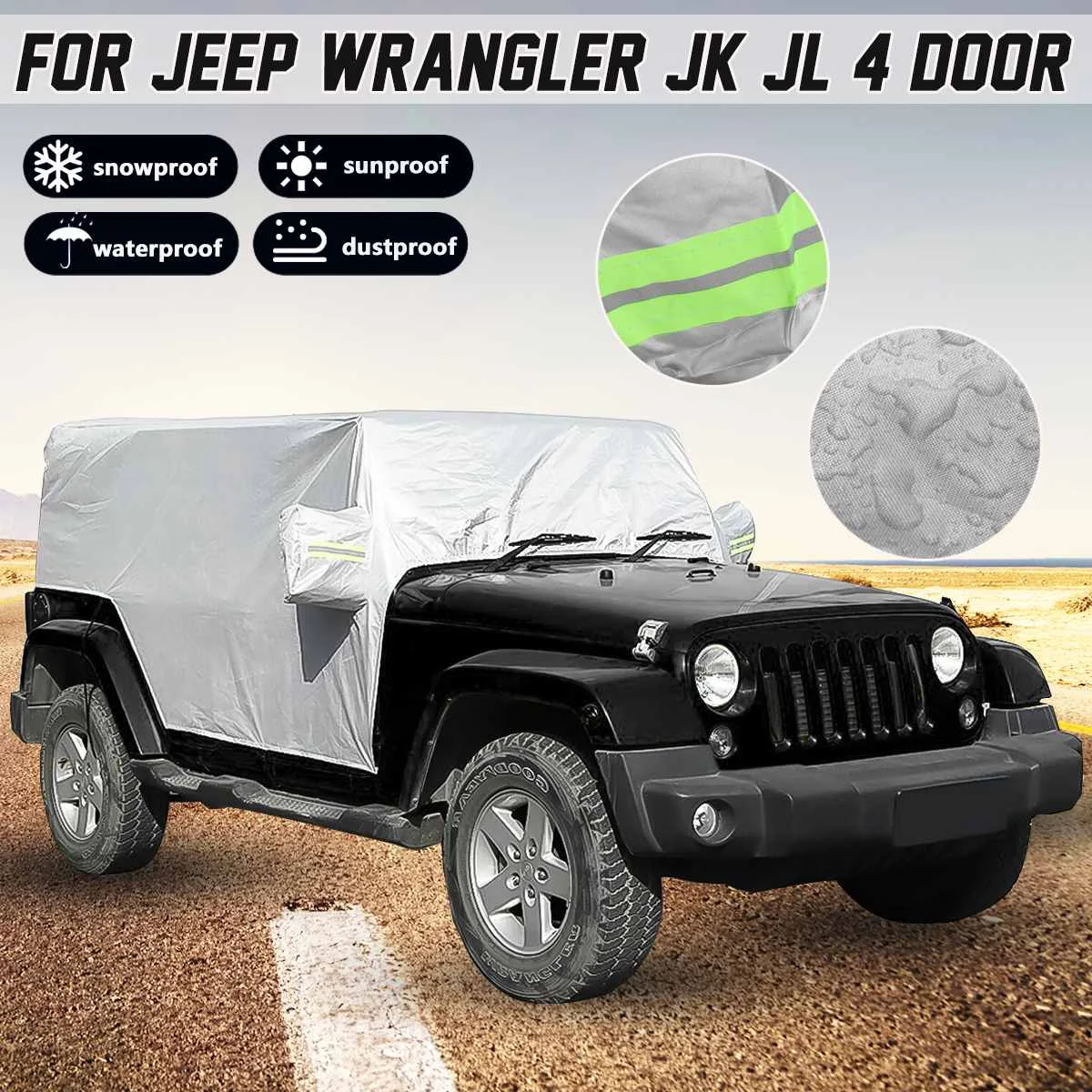 For Jeep For Wrangler JK JL 4-Door 2007-2020 Waterproof UV Protection Car Half Cover Snow Protector
For Jeep For Wrangler JK JL 4-Door 2007-2020 Waterproof UV Protection Car Half Cover Snow Protector