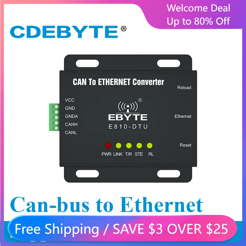 CAN-BUS to Ethernet Interface RS485 CDEBYTE E810-DTU(CAN-ETH) Two Way Socket Transparent Transmission Wireless Modem IoT TCP/UDP
CAN-BUS to Ethernet Interface RS485 CDEBYTE E810-DTU(CAN-ETH) Two Way Socket Transparent Transmission Wireless Modem IoT TCP/UDP