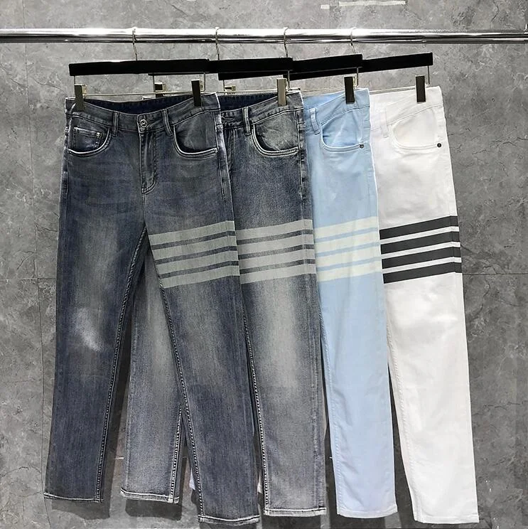 Fashion Brand 23SS TB THOM Men Spring Summer Jeans Striped Casual Slim Fit Stretch Denim Trousers Men's Pencil Pants
Fashion Brand 23SS TB THOM Men Spring Summer Jeans Striped Casual Slim Fit Stretch Denim Trousers Men's Pencil Pants