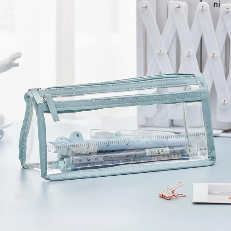 Transparent PVC Waterproof Large Capacity pencil bag Ins Style Simple Double-Layer Pen Bag Aesthetic Stationery Zipper Pouch
Transparent PVC Waterproof Large Capacity pencil bag Ins Style Simple Double-Layer Pen Bag Aesthetic Stationery Zipper Pouch