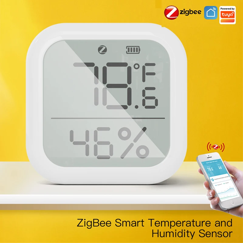 Tuya Smart ZigBee Temperature And Humidity Sensor Indoor Hygrometer Thermometer Detector With Digital LCD Display Smart Life APP
Tuya Smart ZigBee Temperature And Humidity Sensor Indoor Hygrometer Thermometer Detector With Digital LCD Display Smart Life APP