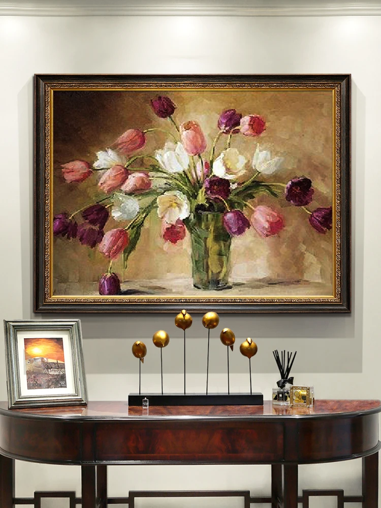 Hand-painted Oil Painting Tulip Flower Aisle Hanging Painting 2022 New Light Luxury American Style Porch Decoration Painting
Hand-painted Oil Painting Tulip Flower Aisle Hanging Painting 2022 New Light Luxury American Style Porch Decoration Painting