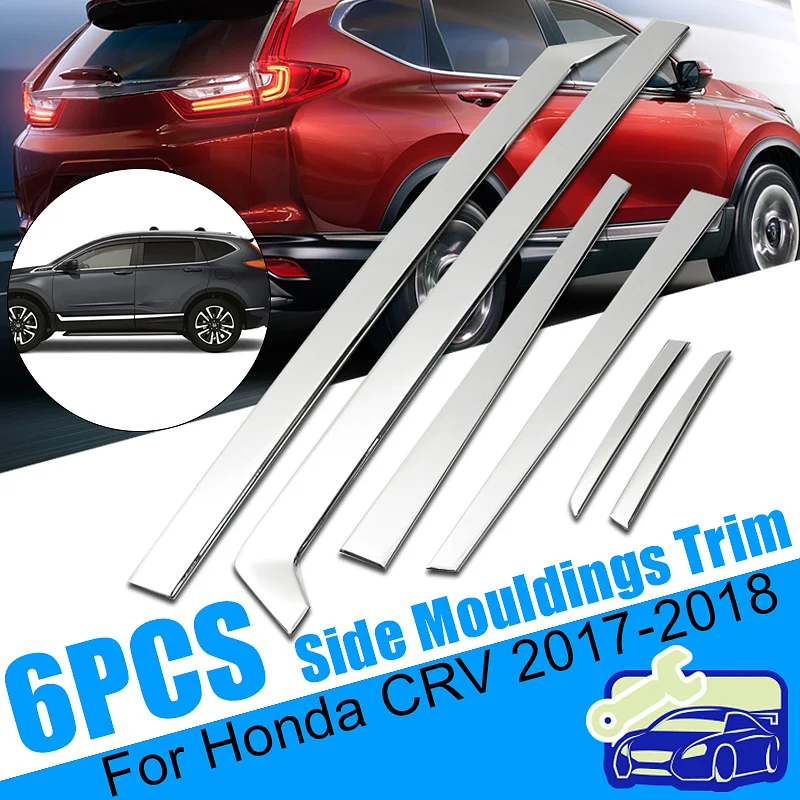 6pcs Chrome Stainless Steel Car Body Side Door Moulding Cover Trim For Honda CRV 2017 2018 Car Exterior Accessories US Shipping
6pcs Chrome Stainless Steel Car Body Side Door Moulding Cover Trim For Honda CRV 2017 2018 Car Exterior Accessories US Shipping