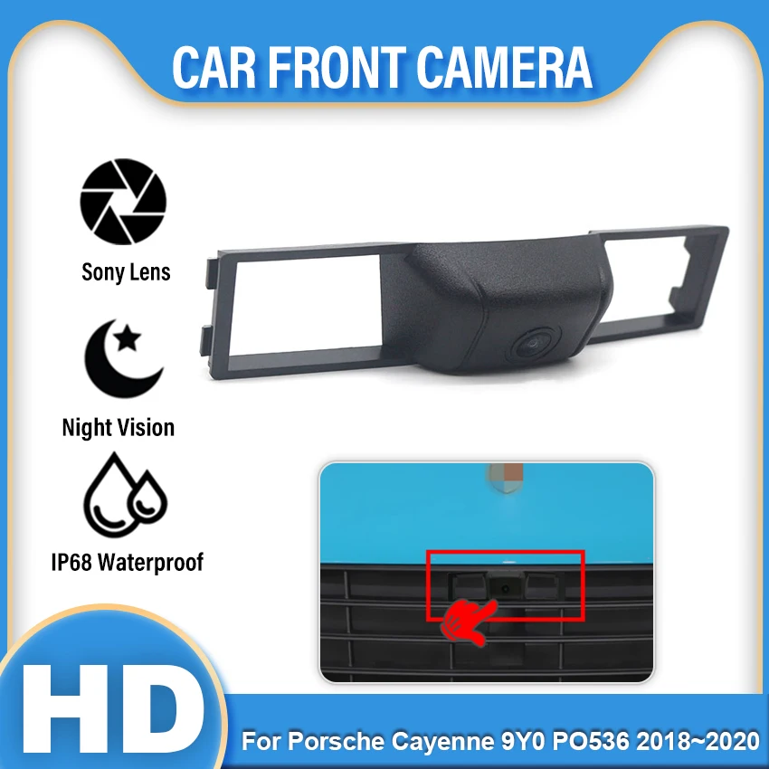 

HD Car Front View Parking Night Vision Positive Waterproof Logo Camera For Porsche Cayenne 9Y0 PO536 2018 2019 2020 Wide Angle