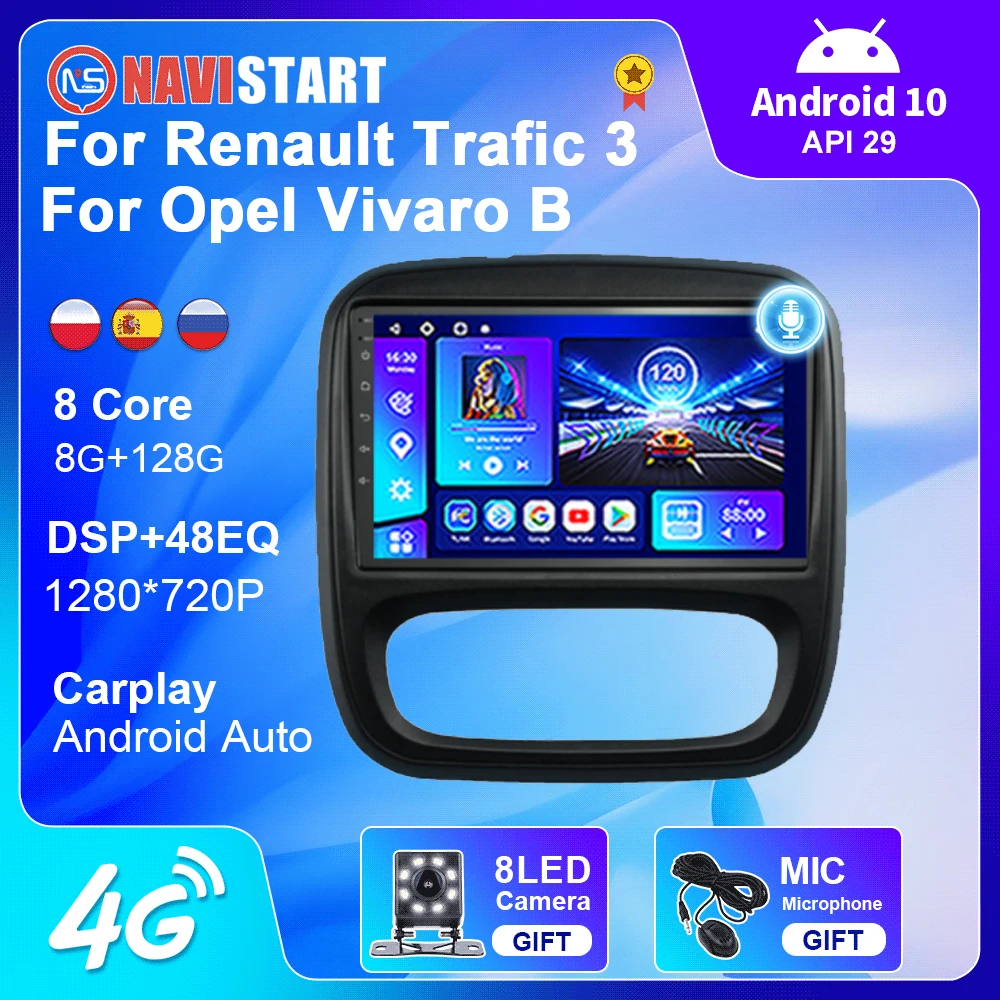 NAVISTART For Renault Trafic 3 for Opel Vivaro B 2014-2018 Car Radio GPS Navigation Carplay Android Auto DVD Player Android 10
NAVISTART For Renault Trafic 3 for Opel Vivaro B 2014-2018 Car Radio GPS Navigation Carplay Android Auto DVD Player Android 10