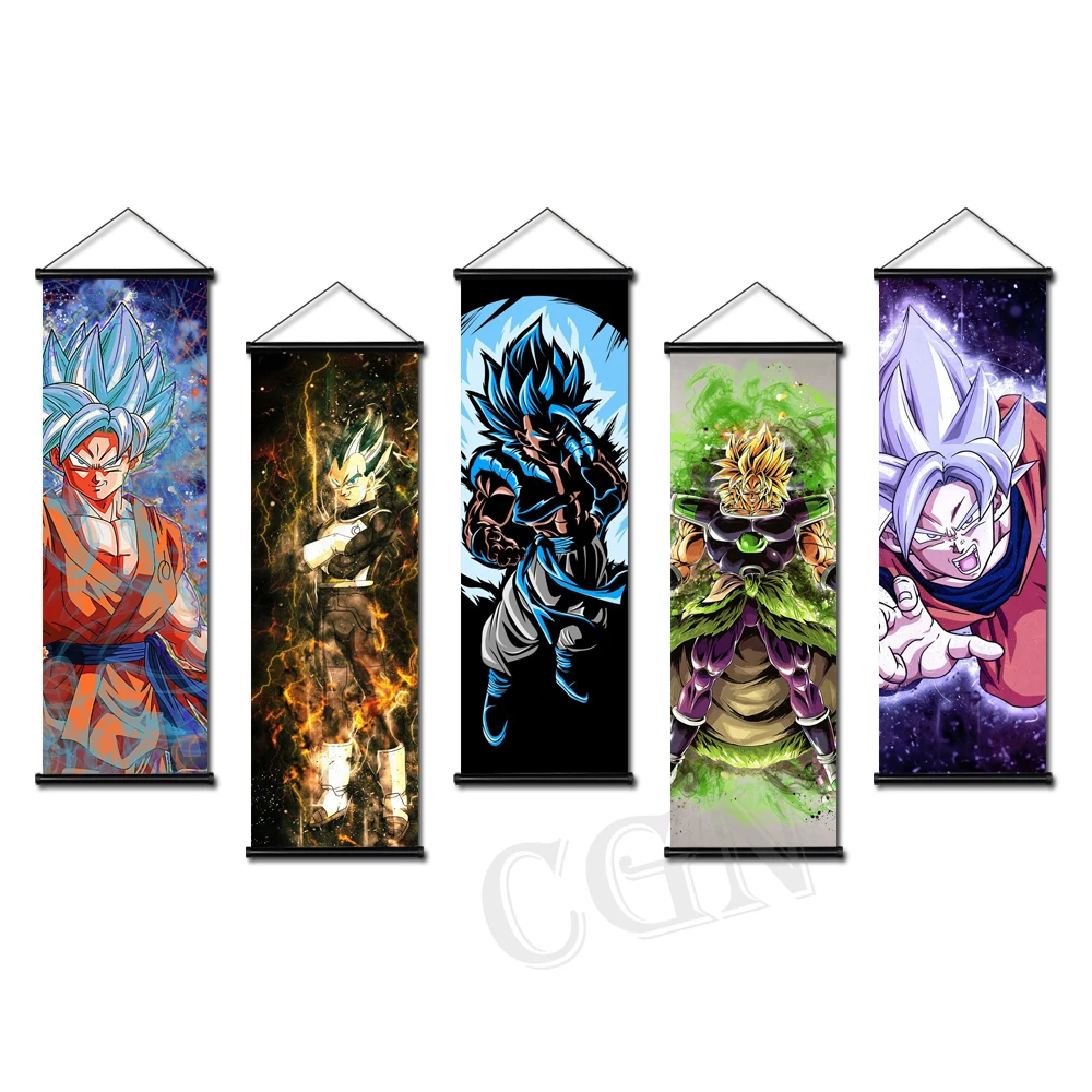 

Painting Dragon Ball Poster Wall Art Prints Vegeta Hanging Scrolls Modern Kakarotto Canvas Pictures Home Decor Murals Kids Room