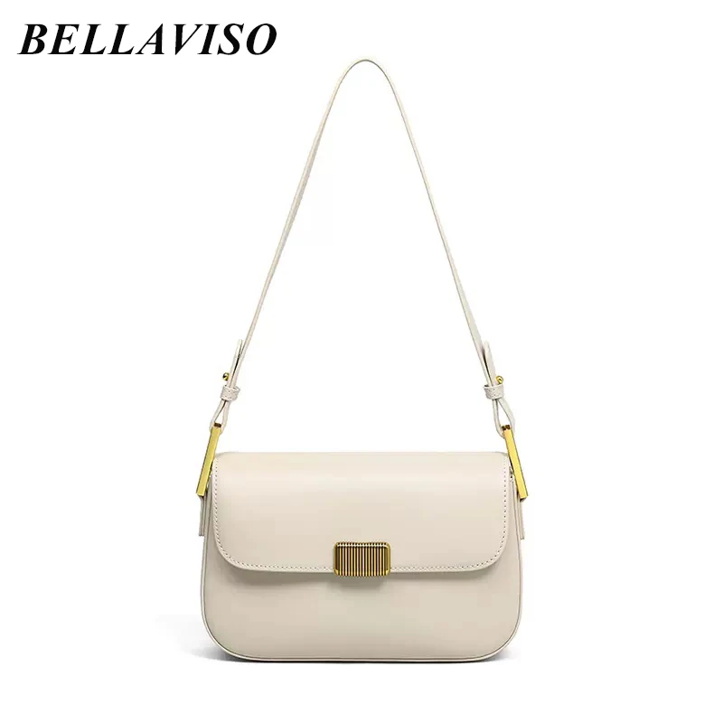 

BellaViso Women's Fashion Textured Cowhide Shoulder Crossbody Satchels Bag Lady's Simple Genuine Leather Messenger Bags SZLF-077