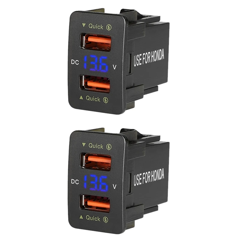 2X 36W Fast Car Charger QC3.0 Dual USB Fast Charger With Blue Voltage Waterproof Mobile Phone Charger For Honda
2X 36W Fast Car Charger QC3.0 Dual USB Fast Charger With Blue Voltage Waterproof Mobile Phone Charger For Honda