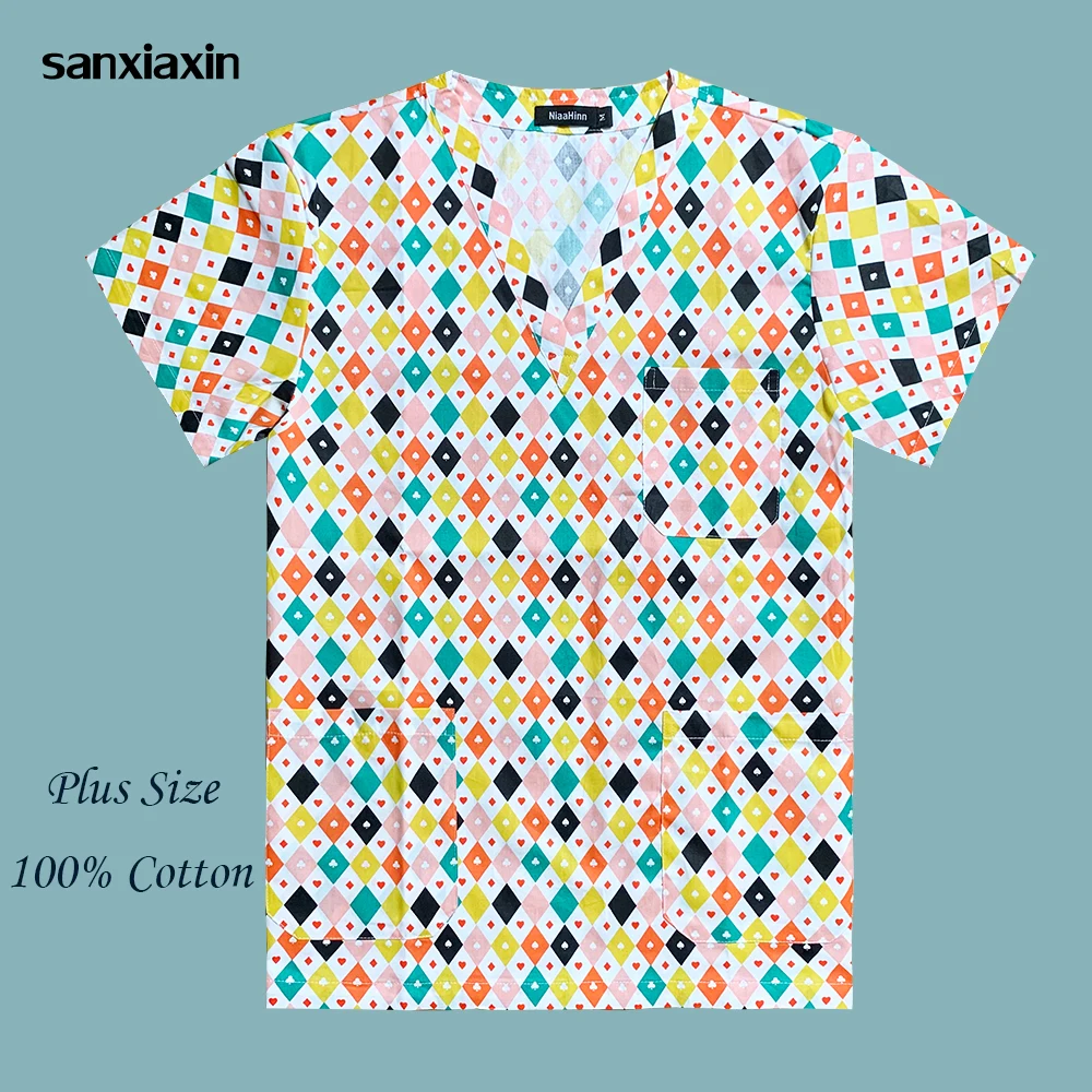 Special Pattern Print T Shirt Fashion Men/Women Casual V Neck Scrubs Tops Short Sleeve Nurse Uniform Sauna Room Blouse Costume
Special Pattern Print T Shirt Fashion Men/Women Casual V Neck Scrubs Tops Short Sleeve Nurse Uniform Sauna Room Blouse Costume