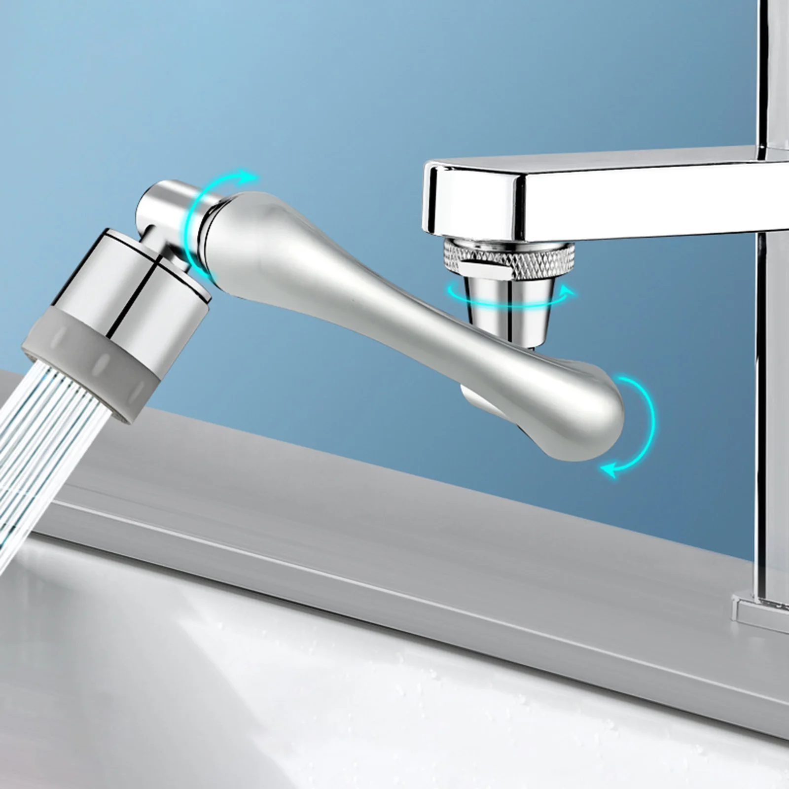

Universal Rotating Faucet Extender 1440 Degrees Rotatable Robotic Arm Water Nozzle Splash Tap Faucet Sprayer Head