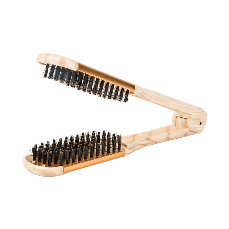Hair Straightening Comb Boar Bristle Clamp Convenient Hair Brush Straightener Handmade V Shape Comb Clamp for Hair Care
Hair Straightening Comb Boar Bristle Clamp Convenient Hair Brush Straightener Handmade V Shape Comb Clamp for Hair Care
