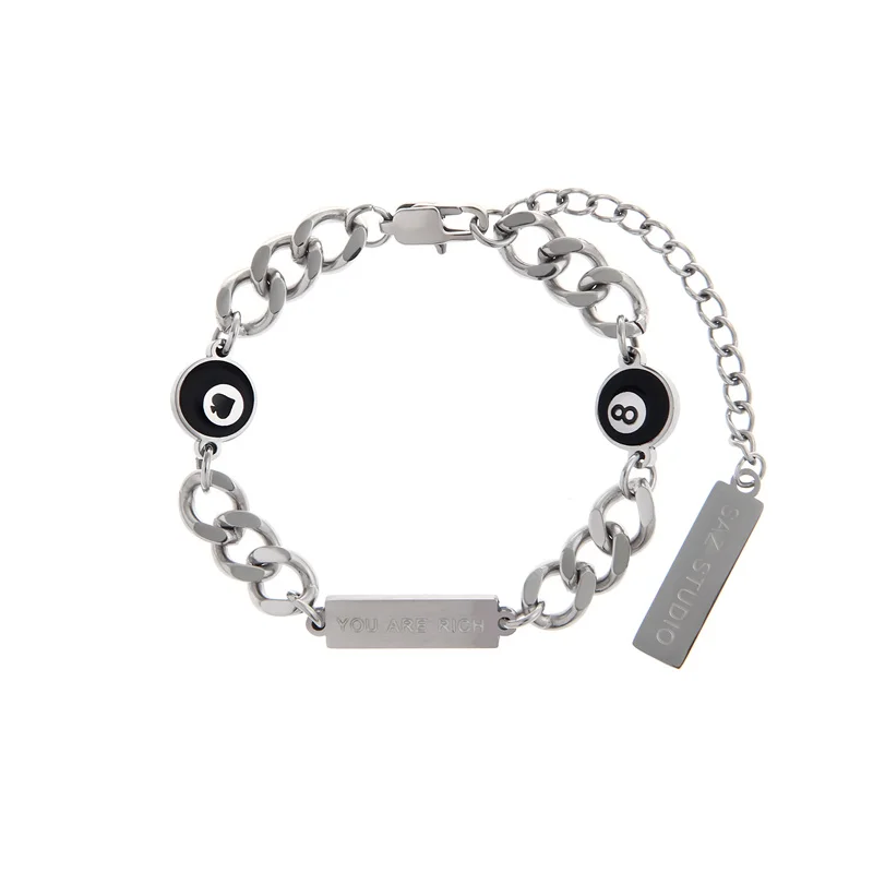 Original Design New Bracelet Black 8 Drops Of Oil Stitching Hip-Hop Personality Titanium Steel Square Brand Fashion Accessories
Original Design New Bracelet Black 8 Drops Of Oil Stitching Hip-Hop Personality Titanium Steel Square Brand Fashion Accessories