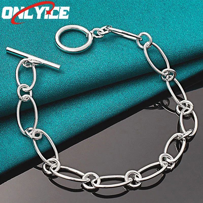 925 Sterling Silver Egg Shape Circle Bracelet Ladies Fashion Glamour Christmas Party Wedding Engagement Jewelry
925 Sterling Silver Egg Shape Circle Bracelet Ladies Fashion Glamour Christmas Party Wedding Engagement Jewelry