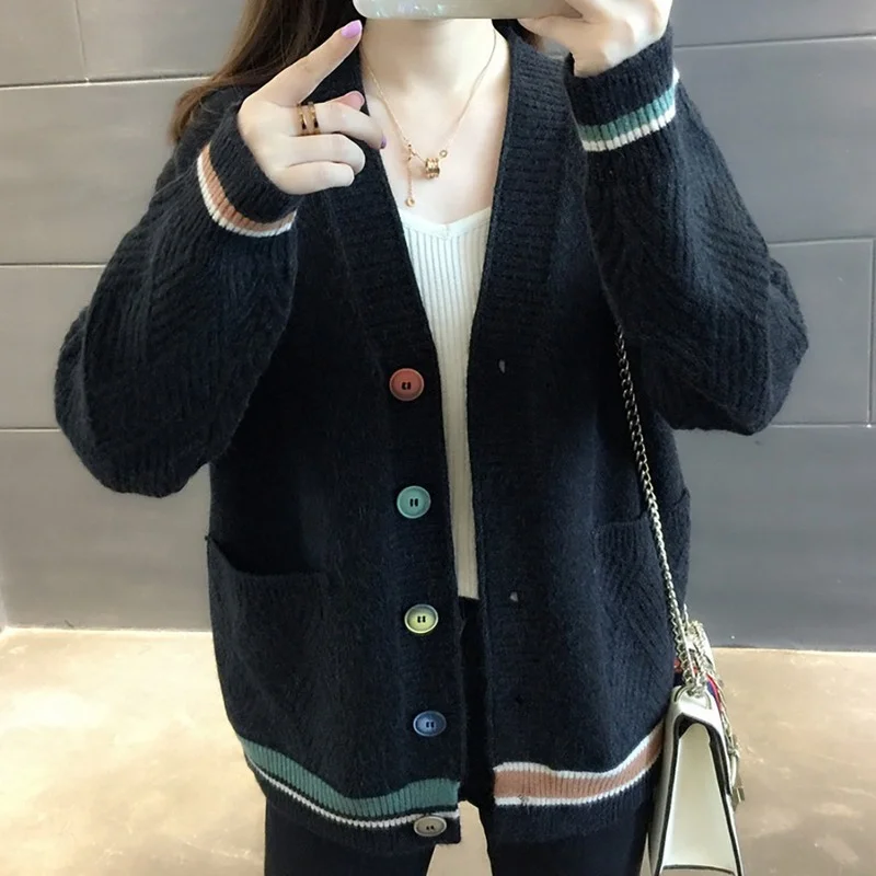 Women Autumn Sweater Pocket Cardigan 2021 Fashion Single Breasted Jacket Knitted Cardigan Sweater Female Korean Coat Clothing
Women Autumn Sweater Pocket Cardigan 2021 Fashion Single Breasted Jacket Knitted Cardigan Sweater Female Korean Coat Clothing
