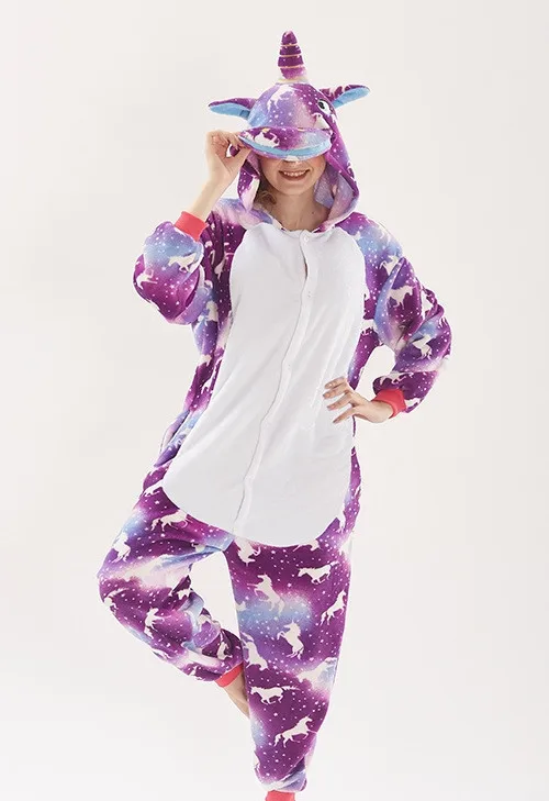 

New Pegasus Onesie Wholesale Animal Kigurumi Unicorn Onesies Adult Unisex Women Hooded Sleepwear Adult Winter Flannel