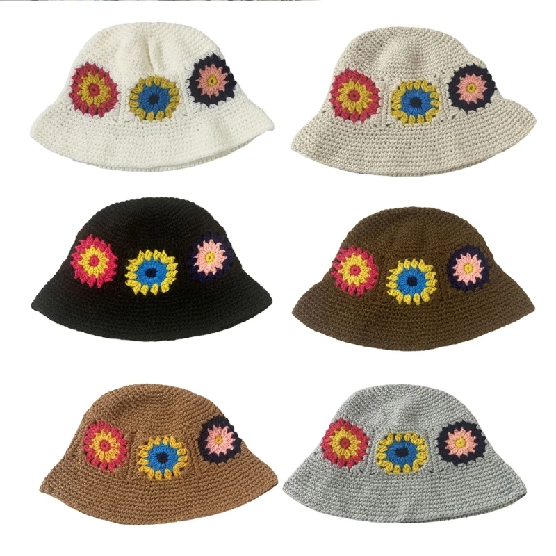 Flower Decor Wide Brim Summer Bucket Hat Crochet Floral Fisherman Hats for Women Skin-friendly Hats Large Brim Cap
Flower Decor Wide Brim Summer Bucket Hat Crochet Floral Fisherman Hats for Women Skin-friendly Hats Large Brim Cap