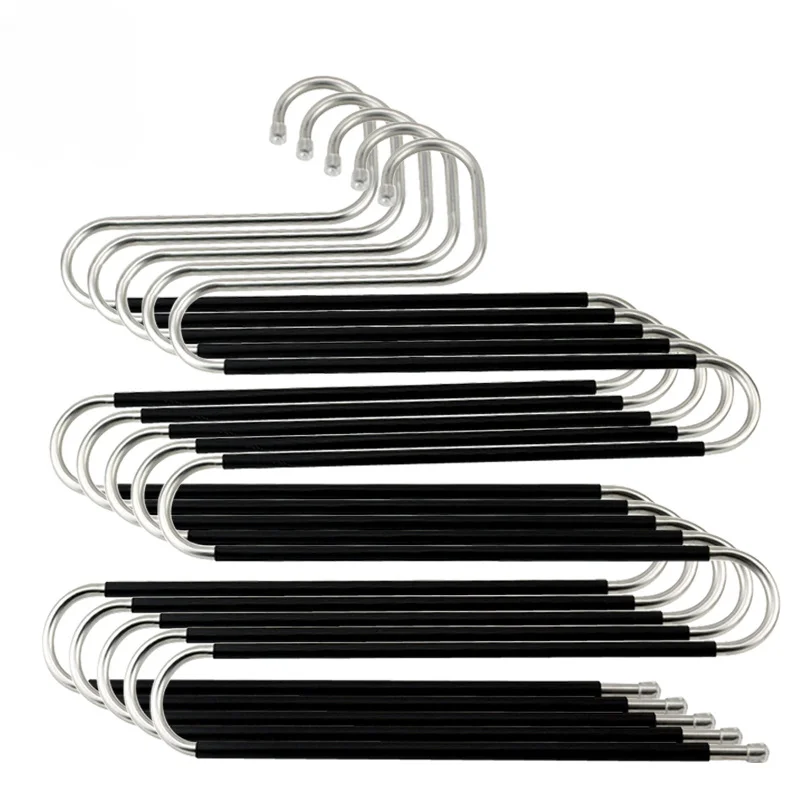 Pants Hangers Non-Slip S-Shape Trousers Hangers Stainless Steel Clothes Hangers Closet Storage Organizer for Pants Jeans Scarf
Pants Hangers Non-Slip S-Shape Trousers Hangers Stainless Steel Clothes Hangers Closet Storage Organizer for Pants Jeans Scarf