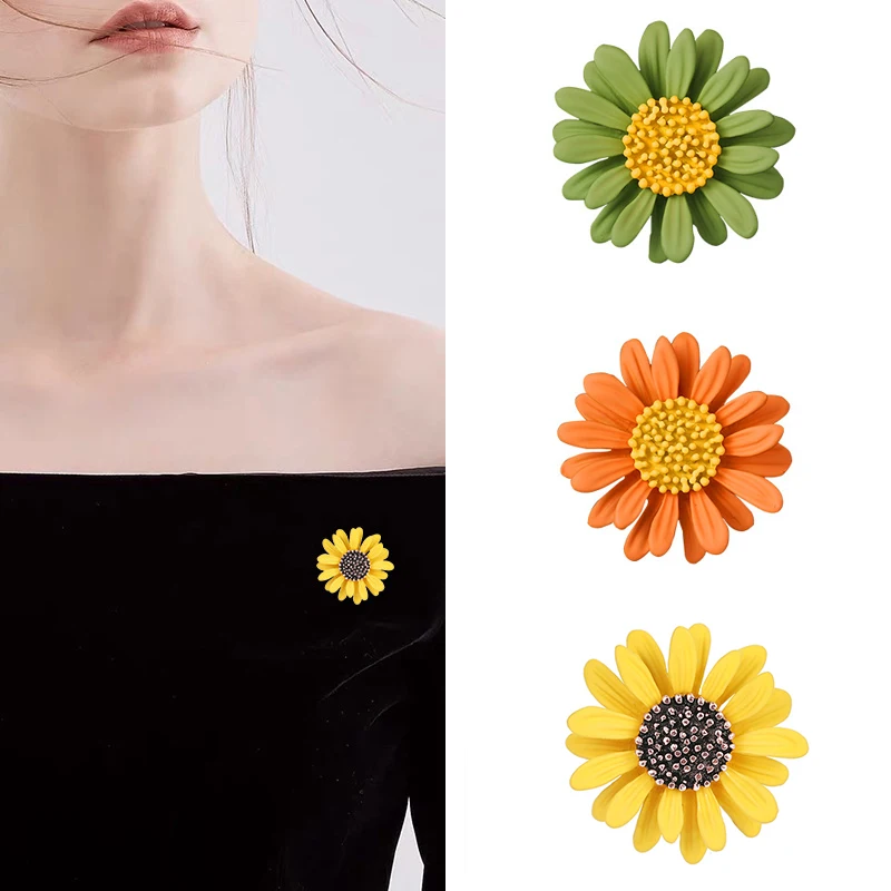 

Vintage Flowers Brooches Fashion Elegant Enamel Dripping Oil Daisy Pins Jewelry Gift Women Party Bag Hat Brooch Pins Accessaries