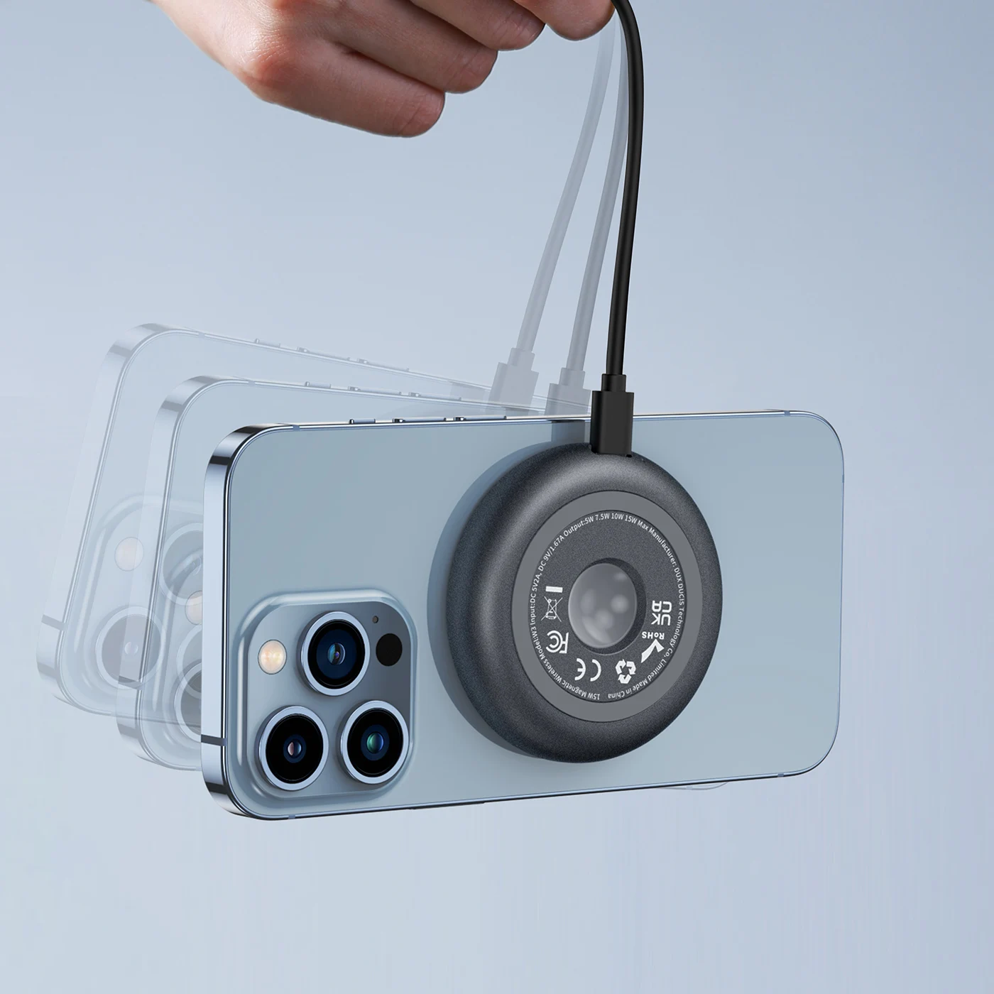 15W(Max) Supper Strong Magnetic Wireless Chargeing Stand for iPhone 12 13 Series 360 Rotation and Can be Used as a Car Charger
15W(Max) Supper Strong Magnetic Wireless Chargeing Stand for iPhone 12 13 Series 360 Rotation and Can be Used as a Car Charger