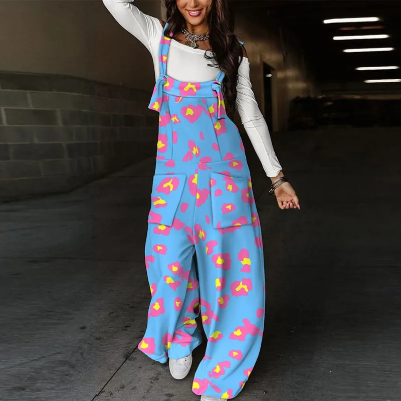 New 2023 Streetwear Long Pants Rompers Autumn Fashion Lady Printed Strap Jumpsuit Women's Casual Loose Pocket Wide Leg Playsuits
New 2023 Streetwear Long Pants Rompers Autumn Fashion Lady Printed Strap Jumpsuit Women's Casual Loose Pocket Wide Leg Playsuits