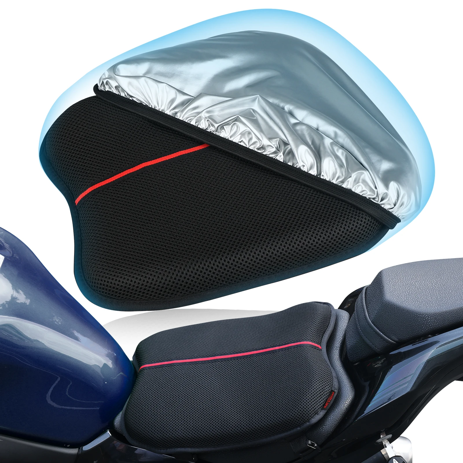Motorcycle Seat Cushion Cover Universal 3D Shock Absorbing Breathable Motorcycle Seat Gel Pad Black Red For Four Seasons 
Motorcycle Seat Cushion Cover Universal 3D Shock Absorbing Breathable Motorcycle Seat Gel Pad Black Red For Four Seasons