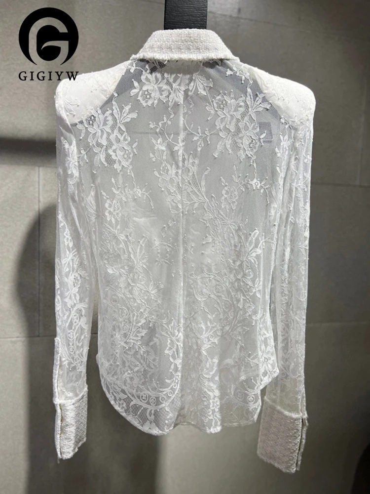 GIGIYW Patchwork Lace Shirts Women Lapel Long Sleeve Patchwork Button Casual Loose Blouse Female Fashion Clothing Nwq
GIGIYW Patchwork Lace Shirts Women Lapel Long Sleeve Patchwork Button Casual Loose Blouse Female Fashion Clothing Nwq