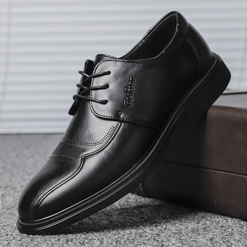 Men Dress Shoes Leather Genuine Round Low Cut Non Slip Waterproof Breathable Casual
Men Dress Shoes Leather Genuine Round Low Cut Non Slip Waterproof Breathable Casual
