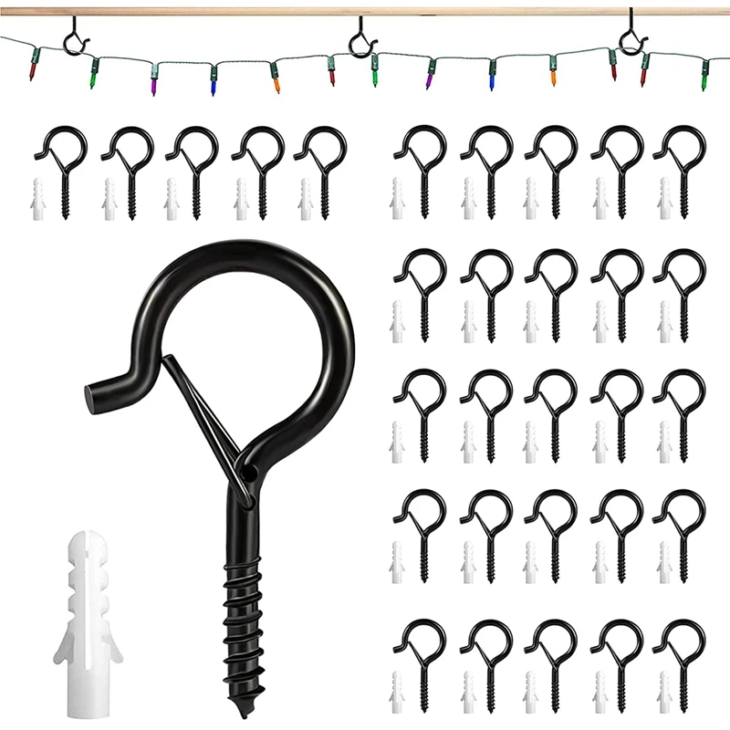 30Pc Q-Hanger,40Lb Capacity Heavy Duty Screw-In Hooks Rust-Resistant Outdoor Light Clips Ceiling Hooks For String Lights
30Pc Q-Hanger,40Lb Capacity Heavy Duty Screw-In Hooks Rust-Resistant Outdoor Light Clips Ceiling Hooks For String Lights