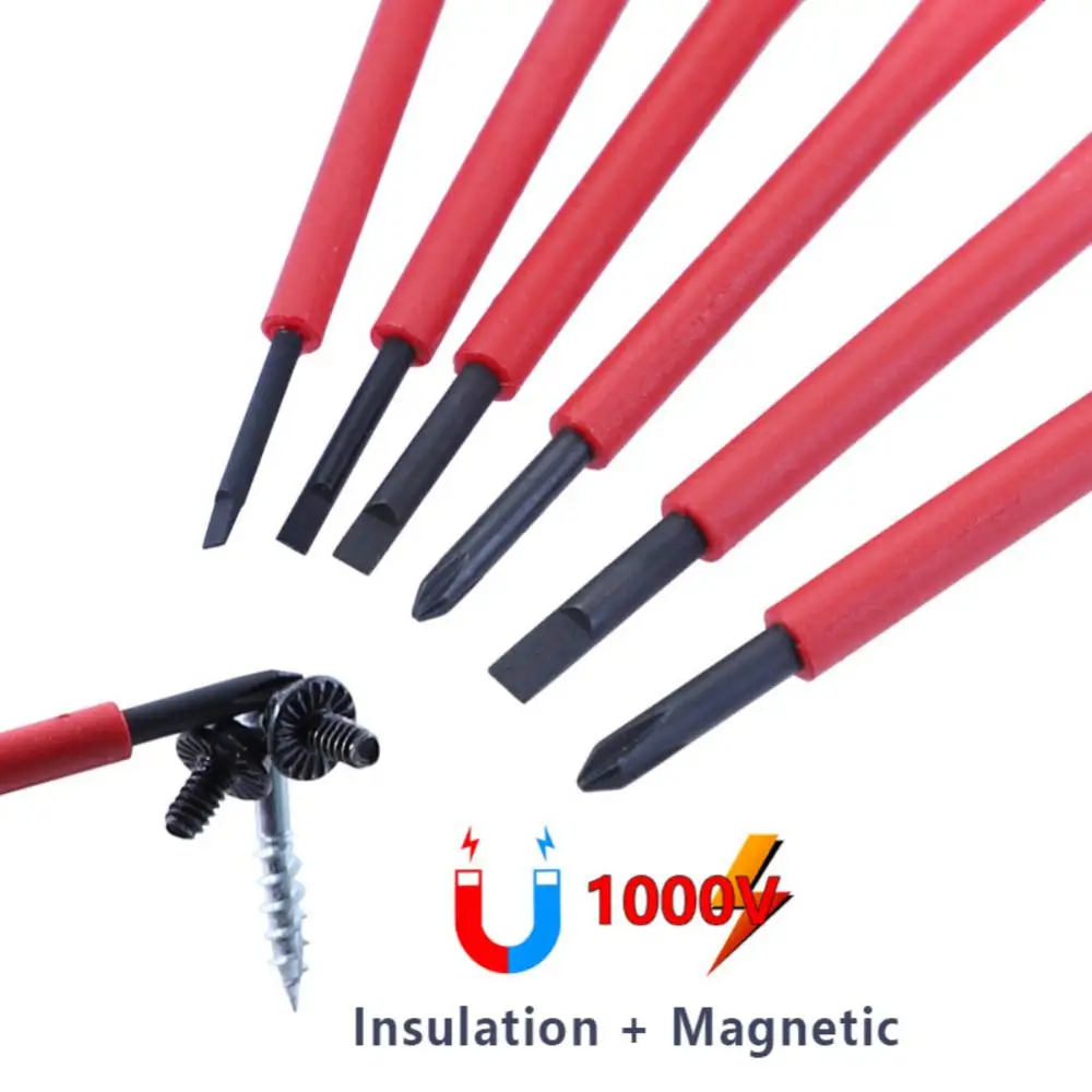6pcs 1000V Changeable Insulated Screwdrivers Set with Magnetic Slotted Phillips Torx Bits Ring Electrician Repair Hand Tools
6pcs 1000V Changeable Insulated Screwdrivers Set with Magnetic Slotted Phillips Torx Bits Ring Electrician Repair Hand Tools