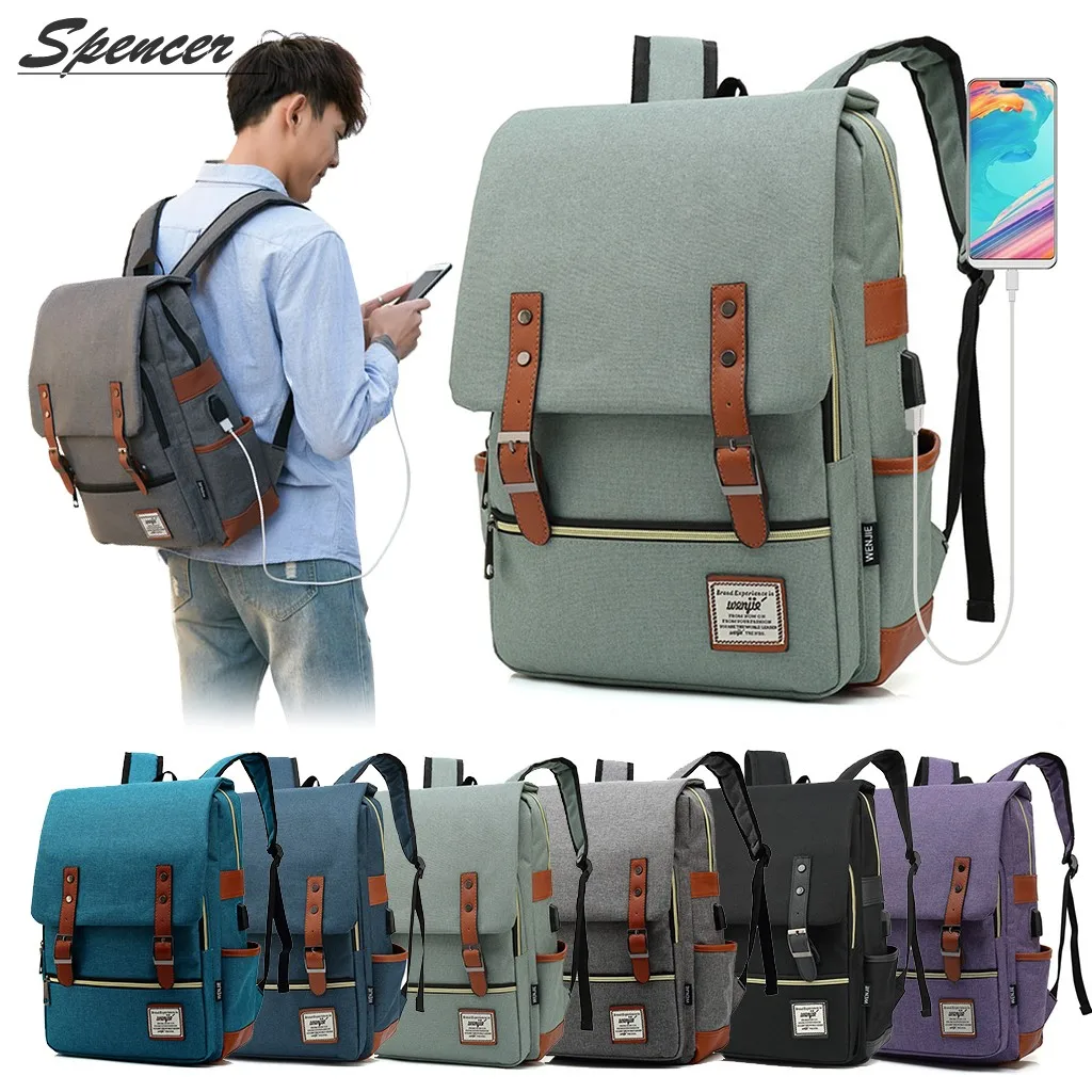 Canvas Laptop Backpack Women Men - Shoulder Travel Daypack Anti-theft Satchel Rucksack Computer School Bag with USB Charging Fi
Canvas Laptop Backpack Women Men - Shoulder Travel Daypack Anti-theft Satchel Rucksack Computer School Bag with USB Charging Fi