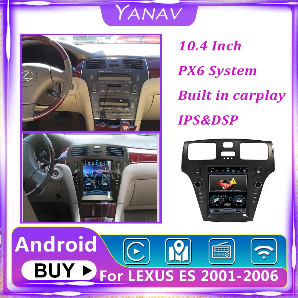 Автомобильный радиоприемник для Lexus ES300 ES 300 ES330 XV30 ES 330 2001-2006 PX6 Android 10 Tesla, автомобильный мультимедийный плеер, экран со встроенным Carplay
Автомобильный радиоприемник для Lexus ES300 ES 300 ES330 XV30 ES 330 2001-2006 PX6 Android 10 Tesla, автомобильный мультимедийный плеер, экран со встроенным Carplay