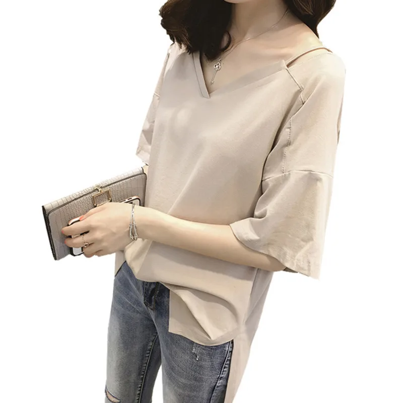 #1688 Summer V-neck Tshirts Women Short Sleeve Tee Shirts Ladies Casual Loose Cotton T-shirts Female Krean Style Bottomed Tops
#1688 Summer V-neck Tshirts Women Short Sleeve Tee Shirts Ladies Casual Loose Cotton T-shirts Female Krean Style Bottomed Tops