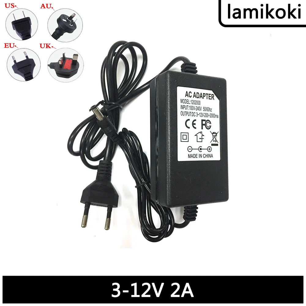 DC 3V-12V 2A 24W Adjustable Supply Power Adapter Switching Charge Voltage Regulation US EU Plug Power Supply For Led Strip 12V
DC 3V-12V 2A 24W Adjustable Supply Power Adapter Switching Charge Voltage Regulation US EU Plug Power Supply For Led Strip 12V