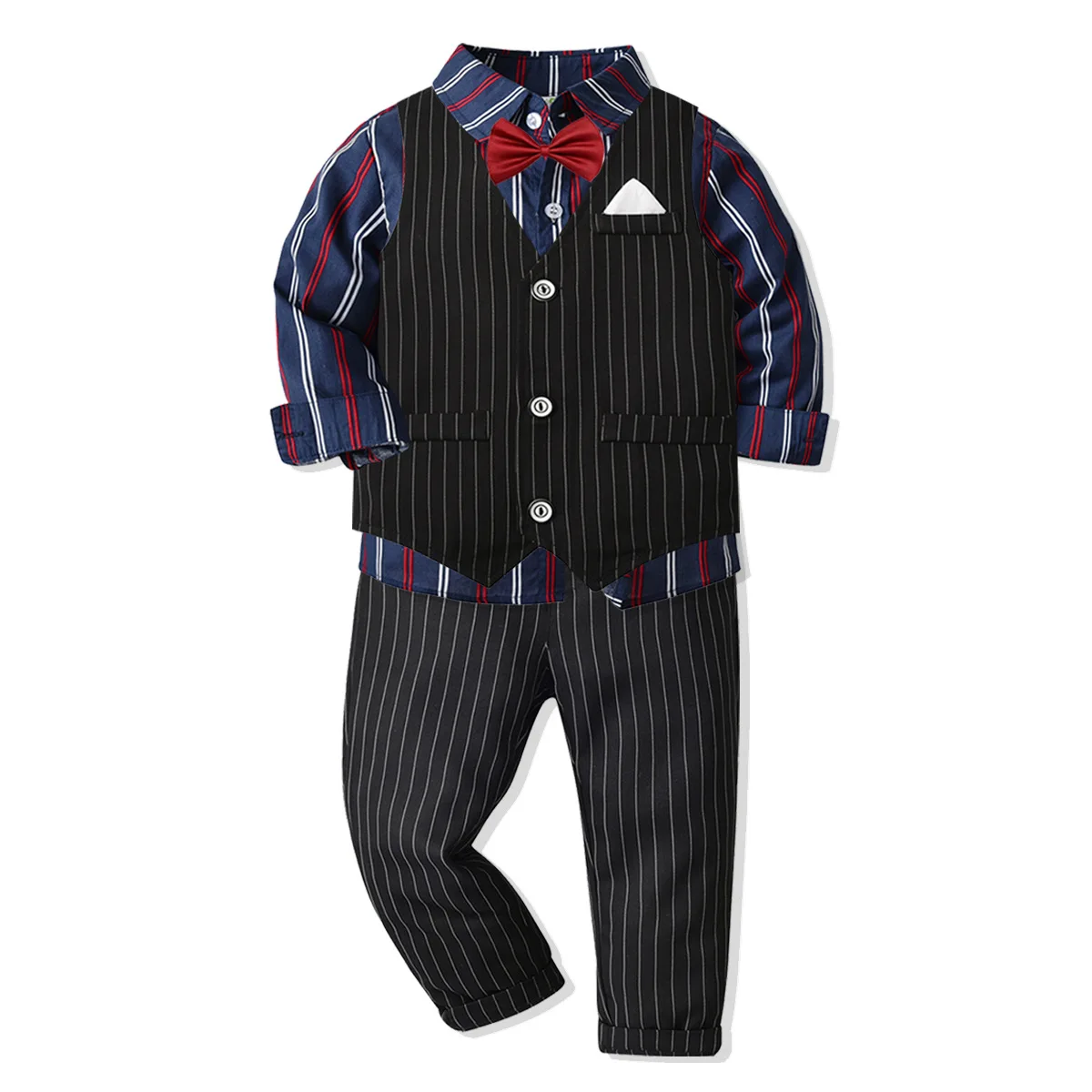 Baby Boys Clothing Sets Infant Gentleman Formal Suits Wedding Party Toddler Striped Vest + Shirt + Suspender Pant Clothes Set
Baby Boys Clothing Sets Infant Gentleman Formal Suits Wedding Party Toddler Striped Vest + Shirt + Suspender Pant Clothes Set