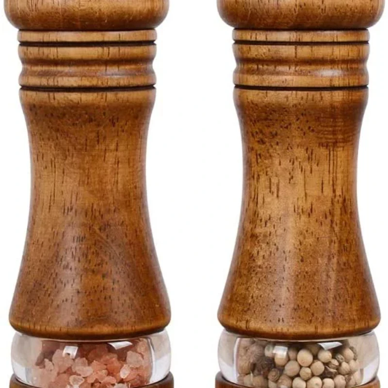 Pepper Grinder,Wood Salt and Pepper Grinder Mills Sets, Classic Salt Grinder Refillable Pepper Mill Sets with Acrylic Visible W
Pepper Grinder,Wood Salt and Pepper Grinder Mills Sets, Classic Salt Grinder Refillable Pepper Mill Sets with Acrylic Visible W