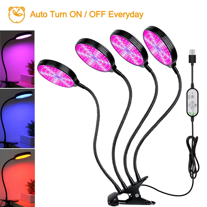 DC5V USB Phyto Lamp 5-Level Dimmable Full Spectrum LED Grow Light With Control for Plants Flower Grow Tent 1-4 Head
DC5V USB Phyto Lamp 5-Level Dimmable Full Spectrum LED Grow Light With Control for Plants Flower Grow Tent 1-4 Head
