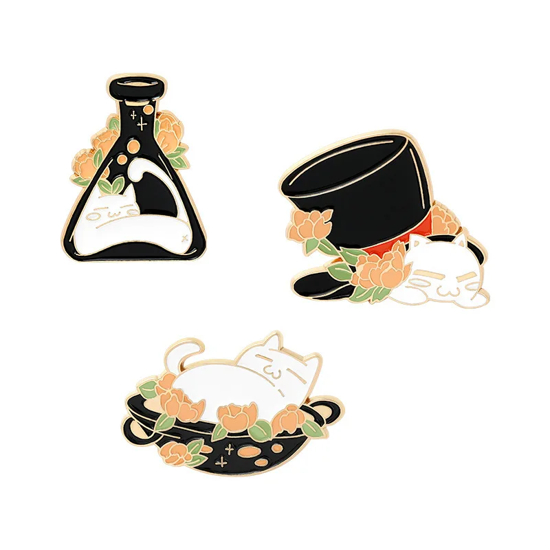 Cute White Cat Sleeping In A Bowl Pins Wearing A White Cat Top Hat Backpack Clothing Accessories Alloy Enamel Lapel Pins Brooch
Cute White Cat Sleeping In A Bowl Pins Wearing A White Cat Top Hat Backpack Clothing Accessories Alloy Enamel Lapel Pins Brooch