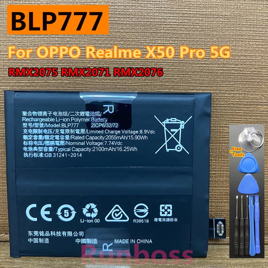 

New Original 4200mAh BLP777 Mobile Phone Battery For Oppo Realme X50 Pro 5G RMX2075 RMX2071 RMX2076