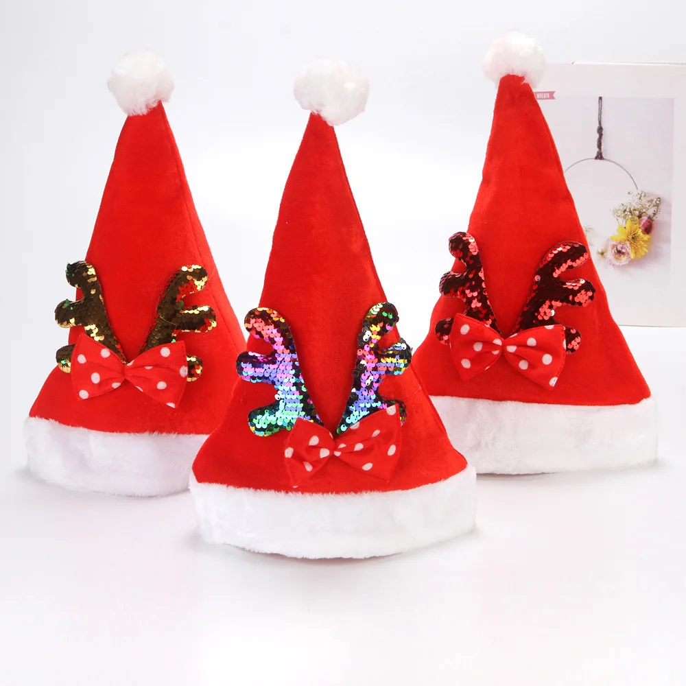 Sequin Bow Knot Deer Antler Christmas Hat Children Performance Pullover Cap Golden Velvet Caps Hair Accessories For Girls Hats
Sequin Bow Knot Deer Antler Christmas Hat Children Performance Pullover Cap Golden Velvet Caps Hair Accessories For Girls Hats