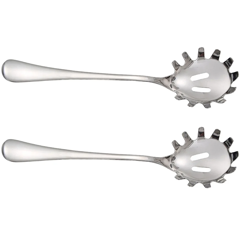 

Spoon Pasta Spaghetti Server Fork Scoop Slotted Serving Strainer Cooking Ladle Kitchen Metal Noddle Colanders Spoons Noodle