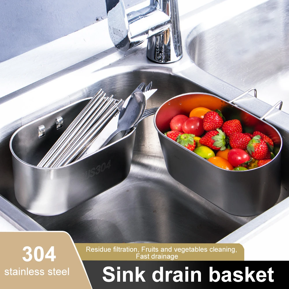 Stainless Steel Drain Basket Kitchen Sink Filter Shelf Fruit Vegetable Drainer Storage Rack Basket Kitchen Gadgets Accessories
Stainless Steel Drain Basket Kitchen Sink Filter Shelf Fruit Vegetable Drainer Storage Rack Basket Kitchen Gadgets Accessories