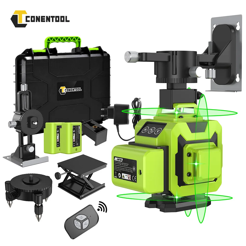 4D 16 Lines Laser Level Tools Green Beam 360 Self-leveling Laser Level Machine Wireless Remote Control 2*2400mah Batteries
4D 16 Lines Laser Level Tools Green Beam 360 Self-leveling Laser Level Machine Wireless Remote Control 2*2400mah Batteries