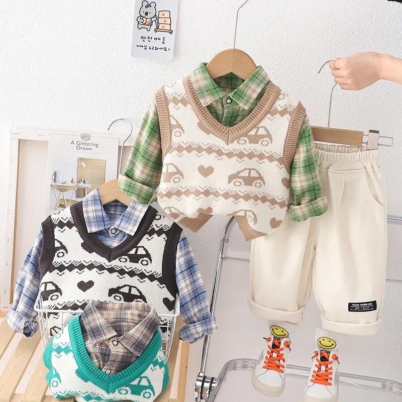 Larua Kors 2023 Korean Baby Clothing Set Spring Cotton Long Sleeve V Neck Print Car Vest White Pants 3 Pcs Boys Clothes 12M-5T
Larua Kors 2023 Korean Baby Clothing Set Spring Cotton Long Sleeve V Neck Print Car Vest White Pants 3 Pcs Boys Clothes 12M-5T