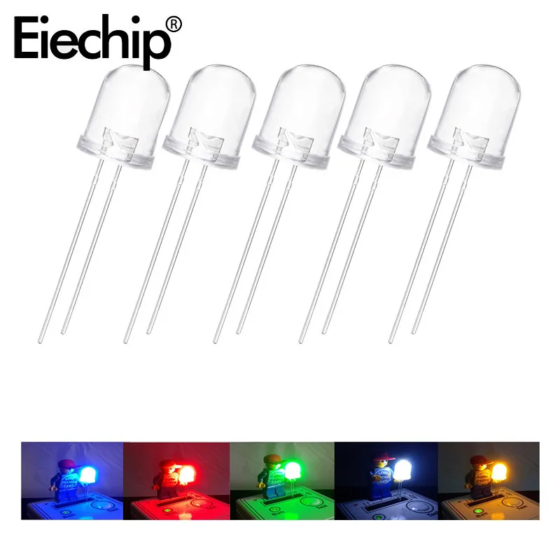 50PCS F10 10mm LED Diode Round LED Light Emitting Diodes Kit Red Blue Yellow Green White Transparent Bulbs Lamps
50PCS F10 10mm LED Diode Round LED Light Emitting Diodes Kit Red Blue Yellow Green White Transparent Bulbs Lamps