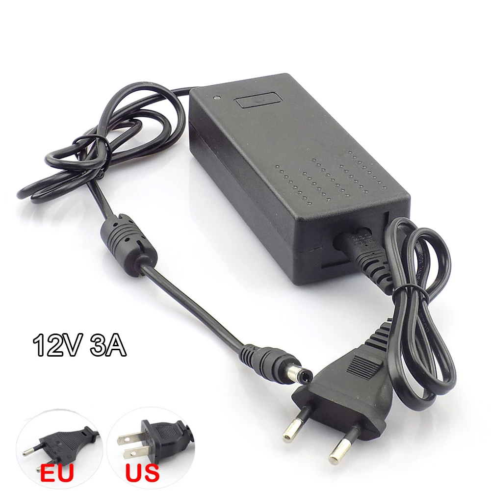 AC DC 240V 12V 3A US EU Plug LED Power Adapter Supply Charger driver adaptor for LED Strip Lamp light 5.5mm x 2.1mm
AC DC 240V 12V 3A US EU Plug LED Power Adapter Supply Charger driver adaptor for LED Strip Lamp light 5.5mm x 2.1mm