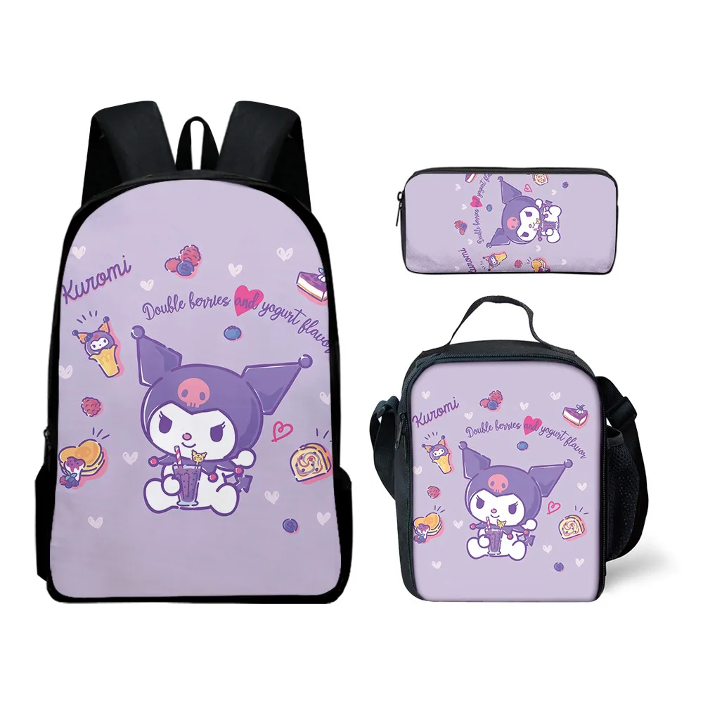 Three-piece Set of New Product Sanrio Kulomi Backpack Lunch Bag Pencil Case School Bag for Primary and Secondary School Students
Three-piece Set of New Product Sanrio Kulomi Backpack Lunch Bag Pencil Case School Bag for Primary and Secondary School Students