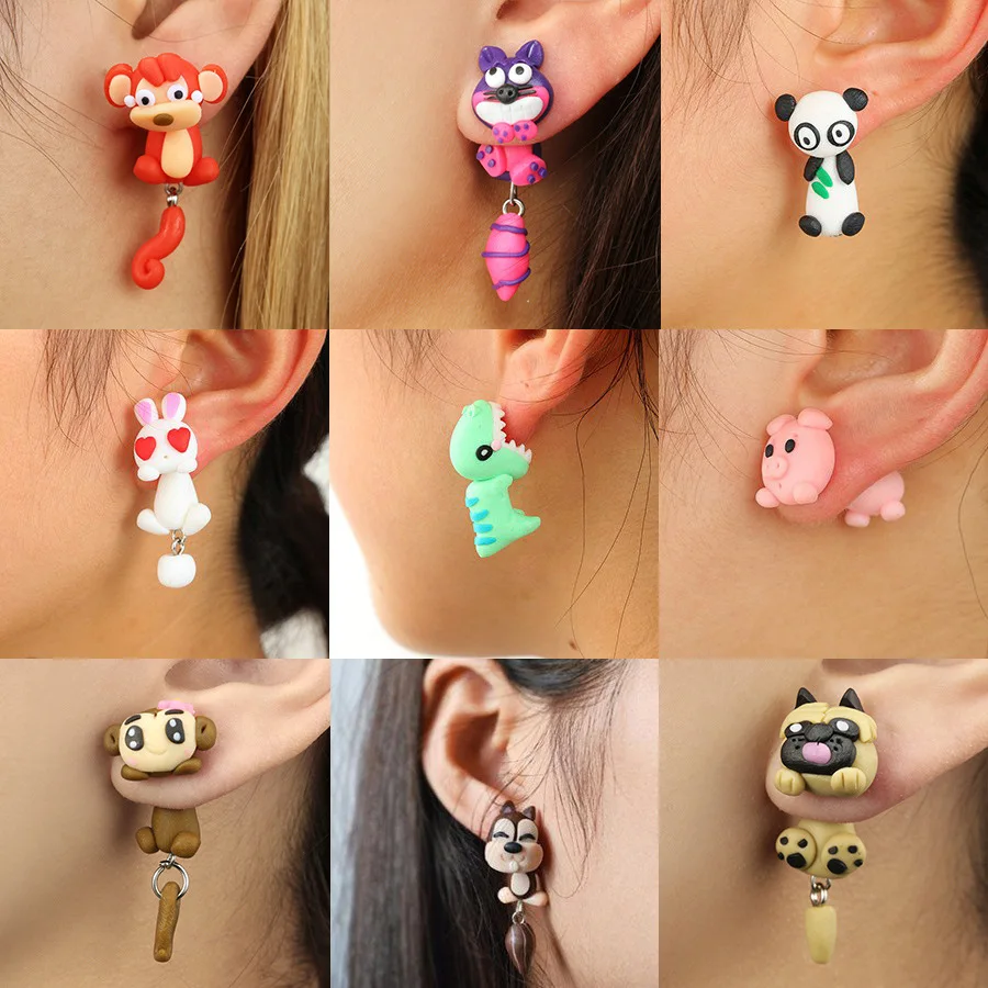 Fashion Korean Earrings Asymmetry Soft Potte Earring Animal Soft pottery Stud Earrings For Women Personality Jewelry Gifts
Fashion Korean Earrings Asymmetry Soft Potte Earring Animal Soft pottery Stud Earrings For Women Personality Jewelry Gifts